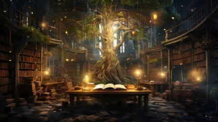 Keuken foto achterwand Sprookjesbos Forest Library