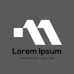 M letter logo design icon