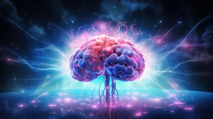 mind brain synapse scan illustration human science, background idea, technology system mind brain synapse scan - obrazy, fototapety, plakaty