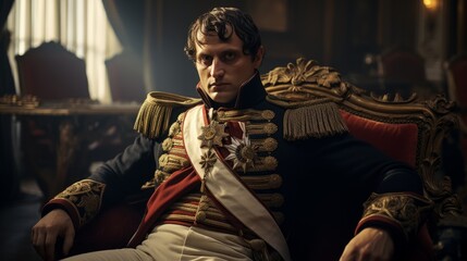 Portrait of emperor Napoleon Bonaparte.generative ai
