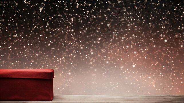 Red gift box Christmas present banner background
