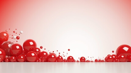 Red baubles on white and red gradient Christmas holiday banner background