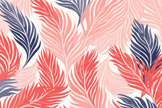 Fototapeta Flocked pattern, wallpaper, background, hand-drawn cartoon Illustrations in minimalist vector style