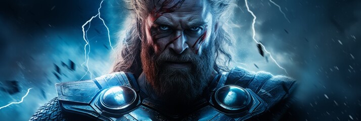 Thor - The nordic god  of thunder.generative ai
 - obrazy, fototapety, plakaty
