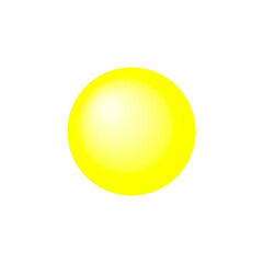 Yellow white ball buttons with transparent background.
