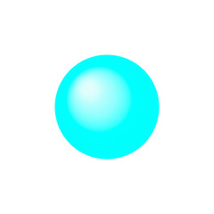 Blue Aqua white ball buttons with transparent background.