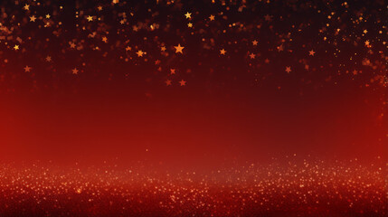 Stars on red Christmas holiday banner background