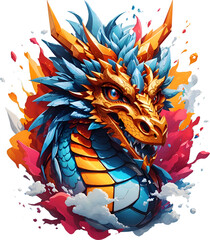Colorful Dragon Vector Illustration Design