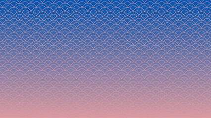 Pattern of arches on a background of a gradient of blue and pink colors, in vector.