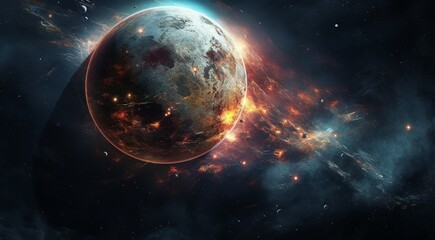 planets with stars, space galaxy background, background with space and planets, planets in the space with stars