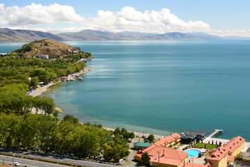 Sevan peninsula and his beaches. Lake Sevan. Gegharkunik province. Armenia