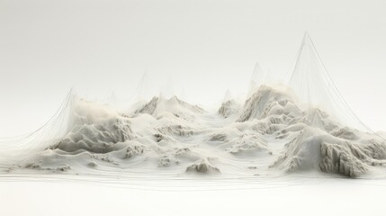 tech wireframe landscape topographic illustration 3d abstract, mountain grid, topography earth tech...