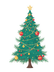  christmas tree on white isolated background graphic