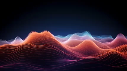 Fototapeten Colorful Sound Wave on Black Background © BackgroundHolic
