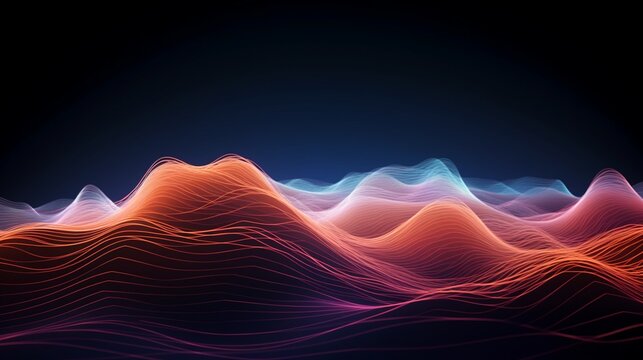 Colorful Sound Wave on Black Background - Powered by Adobe
