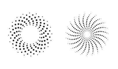 Fibonacci Dotted Spiral art element on a white background. Swirl pattern dots vector illustration. Abstract dotted spiral vortex. easily editable icon vector art illustration.
