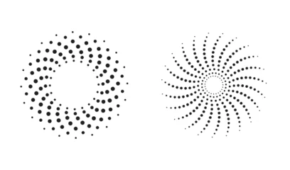 Schilderijen op glas Fibonacci Dotted Spiral art element on a white background. Swirl pattern dots vector illustration. Abstract dotted spiral vortex. easily editable icon vector art illustration.  © azad_r