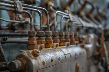 detail of an old diesel engine