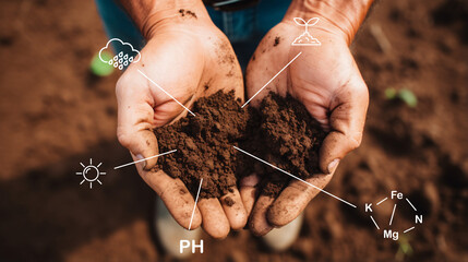 A top-down look at soil being evaluated for its quality before planting seeds..