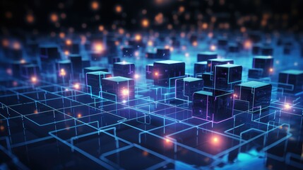network digital data flow illustration information ai, system business, artificial intelligence network digital data flow