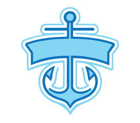 Anchor logo banner design Vector illustration png on a white background