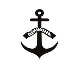Anchor logo design Vector illustration on white background