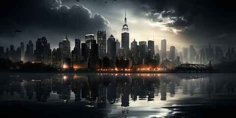 Fototapeta na wymiar Midtown Manhattan Panorama: Iconic Skyline Views