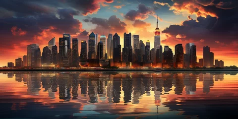 Fototapeten Midtown Manhattan Panorama: Iconic Skyline Views © Wemerson