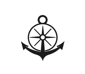 Anchor logo design Vector illustration png on a white background