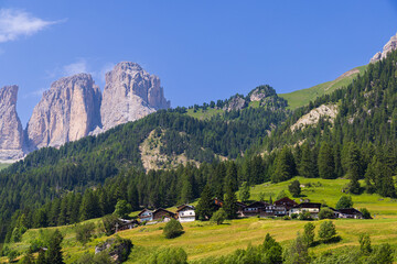 A view of the Dolomites and the countryside into Val di Fassa - Timelapse