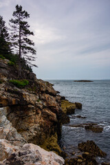 Fototapeta na wymiar Rocky coast of Acadia National Park in Bar Harbor, Maine.