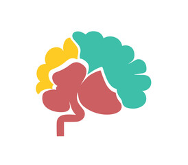 Brain line illustration mind vector PNG image