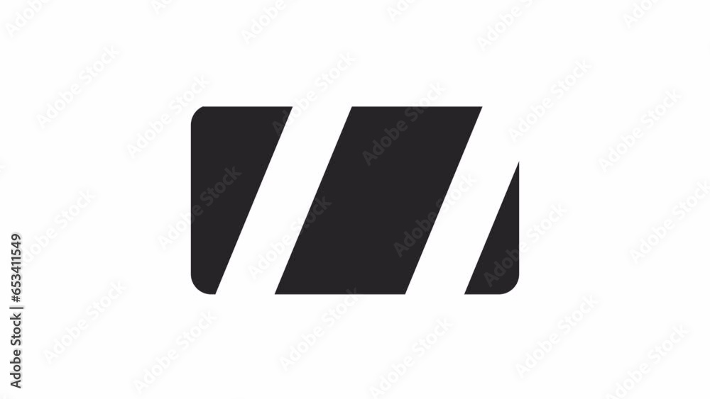 Poster diagonal stripes moving bw 2d element animation. geometric dynamic outline flat ui element cartoon 4