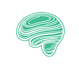 Brain line illustration mind vector PNG image