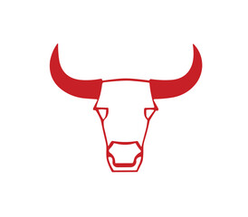 Bull head logo angry animal creative design