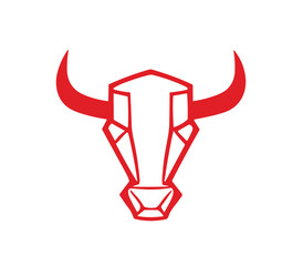 Bull head logo angry animal creative design