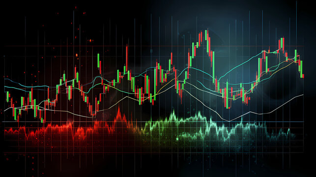  stock market financial chart/ candlestick graph in finance market 
