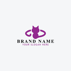 Fototapeta na wymiar cat jewelry logo design vector