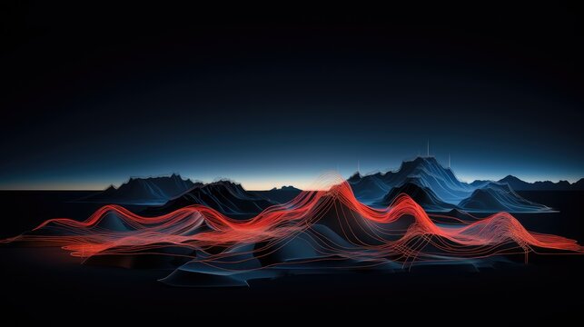 abstract wireframe landscape topographic illustration mountain grid, topography earth, surface design abstract wireframe landscape topographic