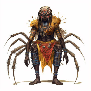 Illustration of Anansi on a white background