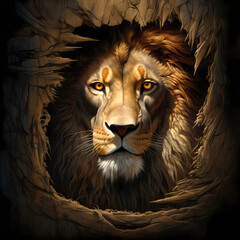 Lion in Forest