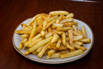 french fries on a white plate