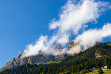 A view of the Dolomites and the countryside into Val di Fassa - Timelapse