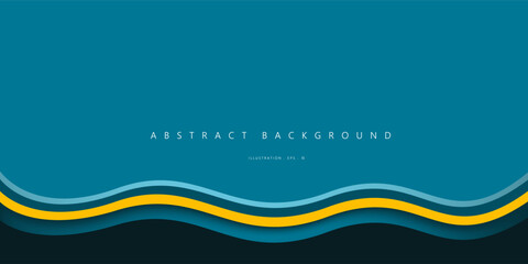 Abstract Geometric modern with Blue and line yellow wave color background for template, poster, flyer design. Vector illustration
