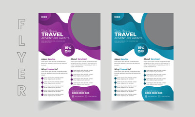 modern Travel flyer template - obrazy, fototapety, plakaty