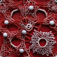 Vamberk Bobbin Lace Christmas Snowflakes Seamless Design