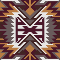 Seamless Navajo Aztec abstract geometric art Ethnic hipster vector background, wallpaper, fabric design, fabric, tissue, cover, textile template