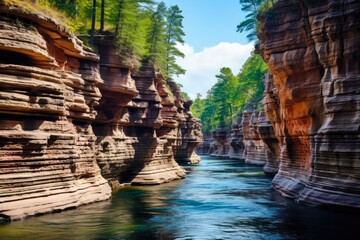 Wisconsin Dells - Exploring the Geology of this Destination's River Formation and Sandstone Attractions - obrazy, fototapety, plakaty