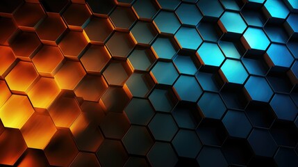 digital hexagon grid network illustration tech futuristic, texture data, shape polygon digital hexagon grid network