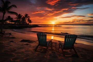 Dourada beach, colorful cocktails, serene sunset., generative IA